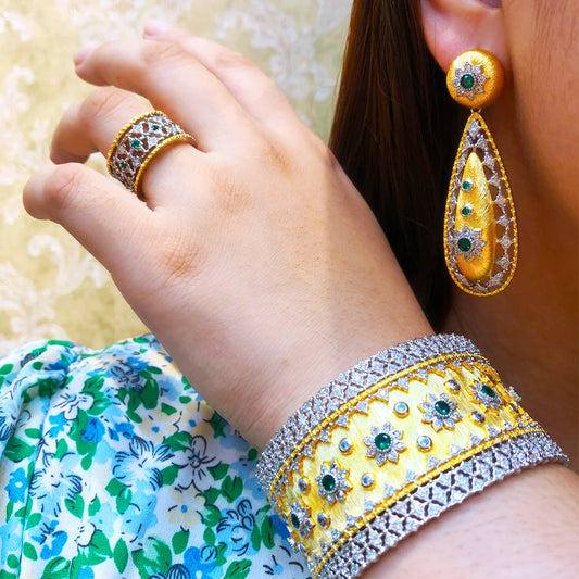 Brede Bangle Oorbellen Ring Sieraden Sets