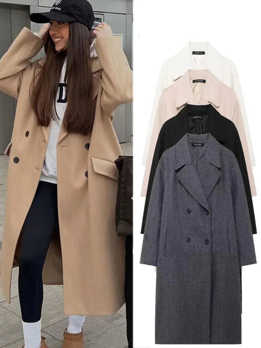 Women's New Fashion Solid Color Linen Coat