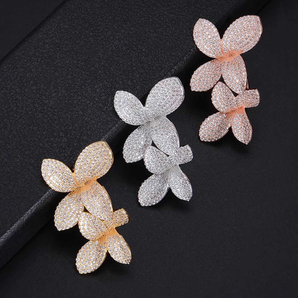 Luxury Fingers Ring Adjustable Fashion Blooming Flowers