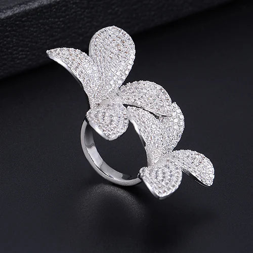 Luxury Fingers Ring Adjustable Fashion Blooming Flowers