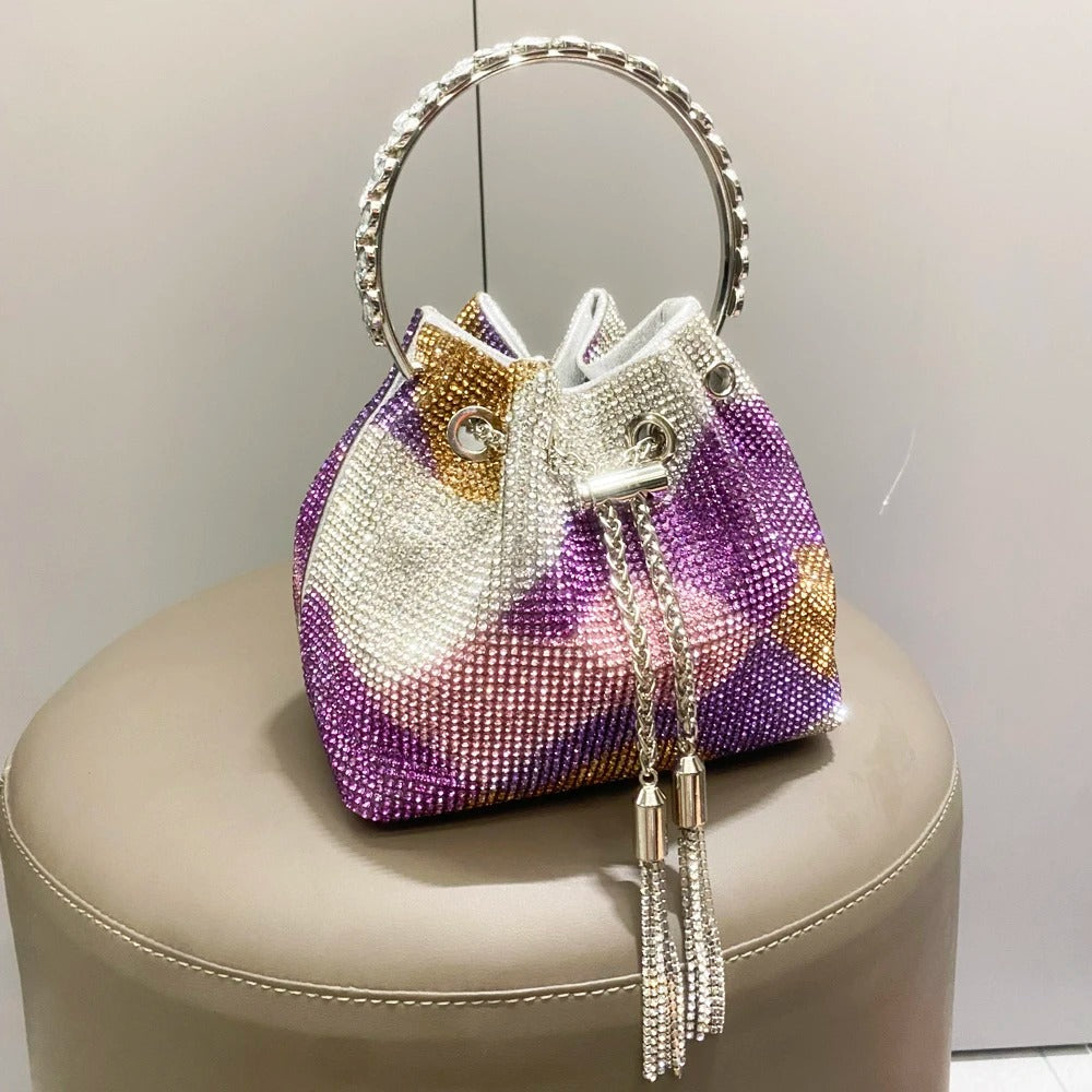 Bucket clutch purse Crystal bag