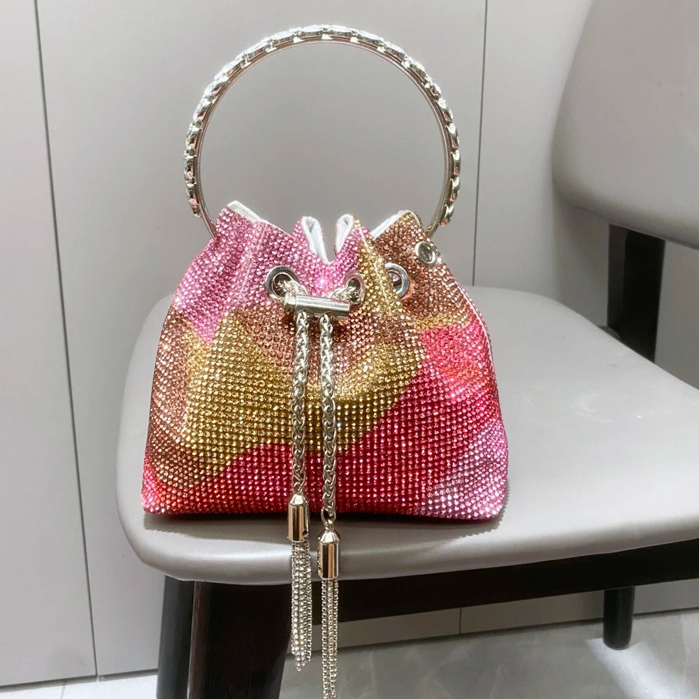 Bucket clutch purse Crystal bag