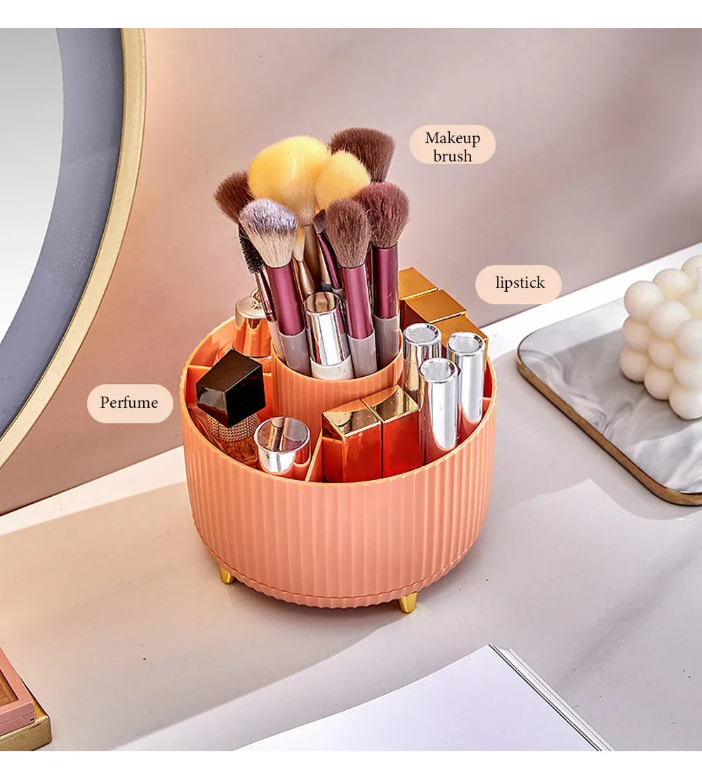 360°Rotating Desktop Makeup Brushes Organizer