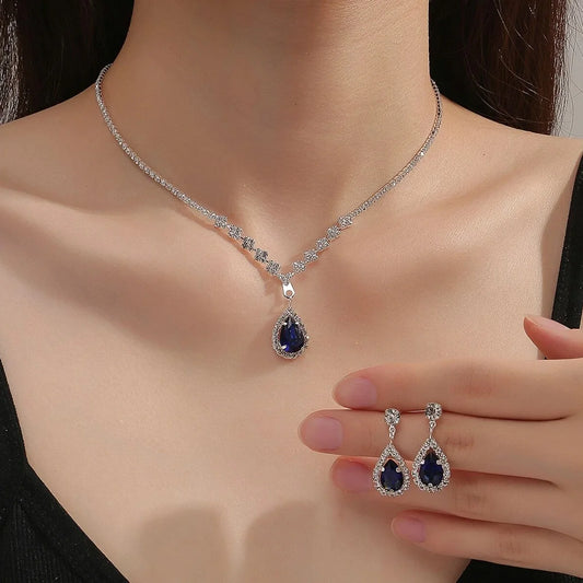 Droplet Necklace and Earring Set