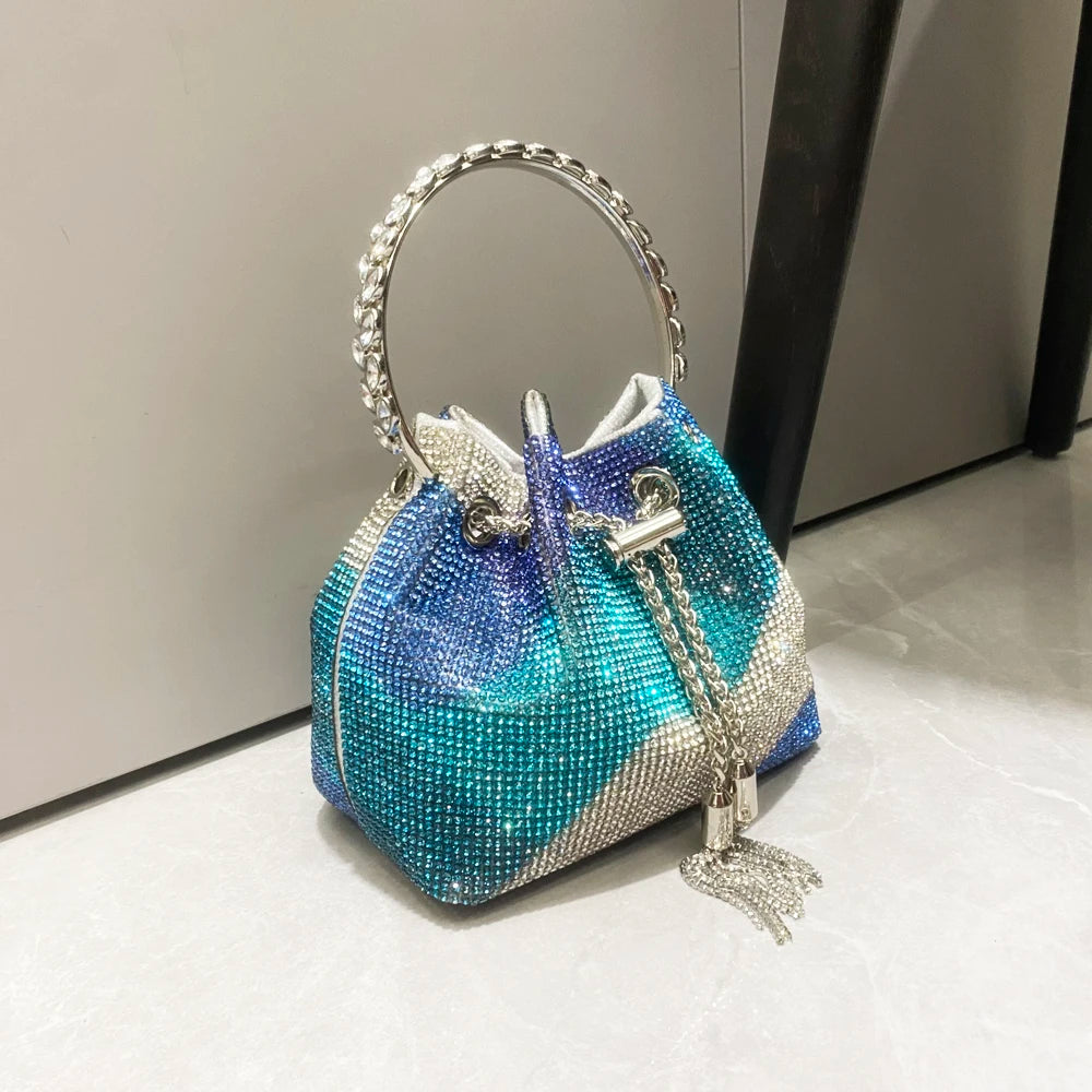 Bucket clutch purse Crystal bag