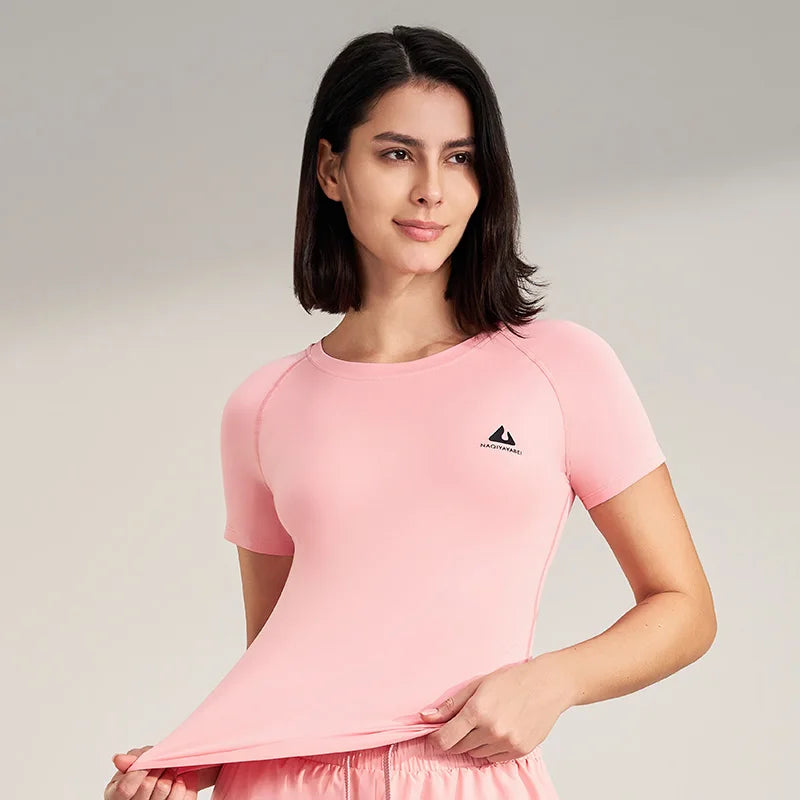 Round neck solid colour short sleeve sweatshirt