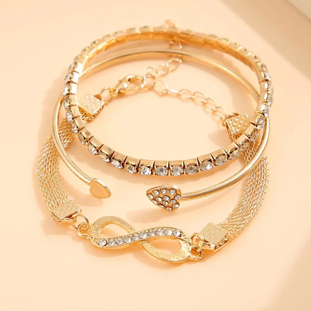 3pcs For A Set Love Opening Temperament Drill Bracelet