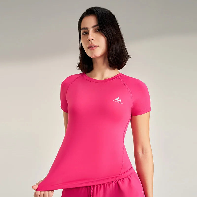 Round neck solid colour short sleeve sweatshirt