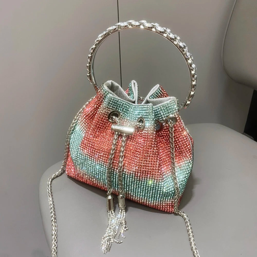 Bucket clutch purse Crystal bag