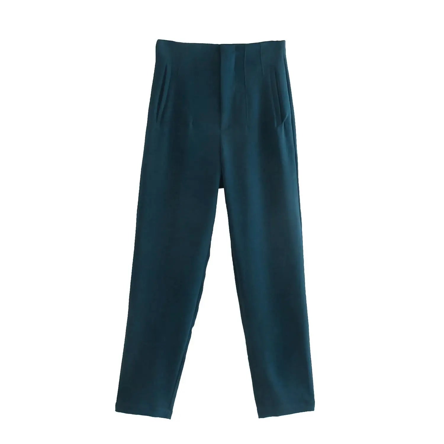 Straight Pants High Waist Front Zipper Trouser