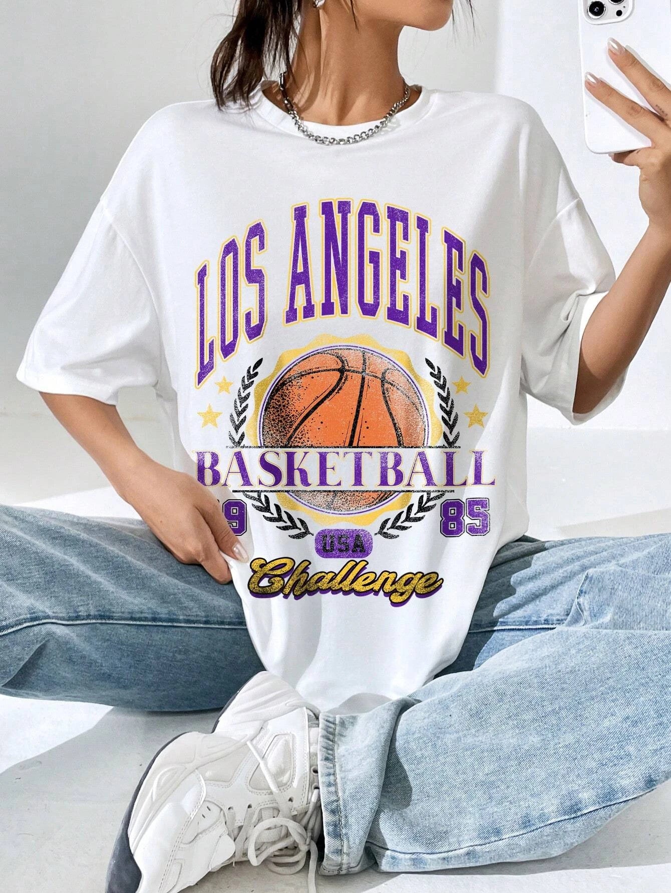 Los Angeles Print Oversized T-shirt