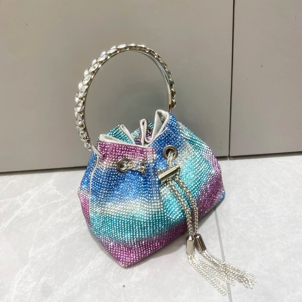 Bucket clutch purse Crystal bag