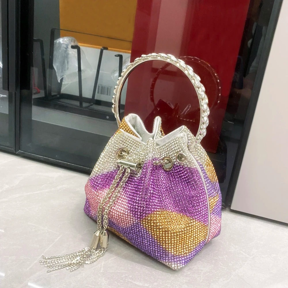 Bucket clutch purse Crystal bag