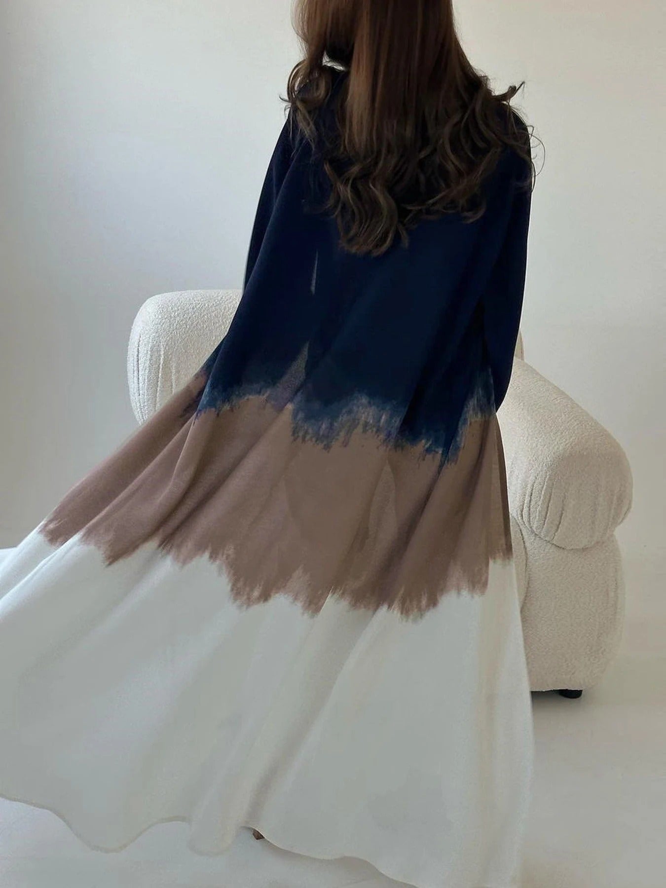 Tie Dyed Long Dress Party Evening Robe Abaya