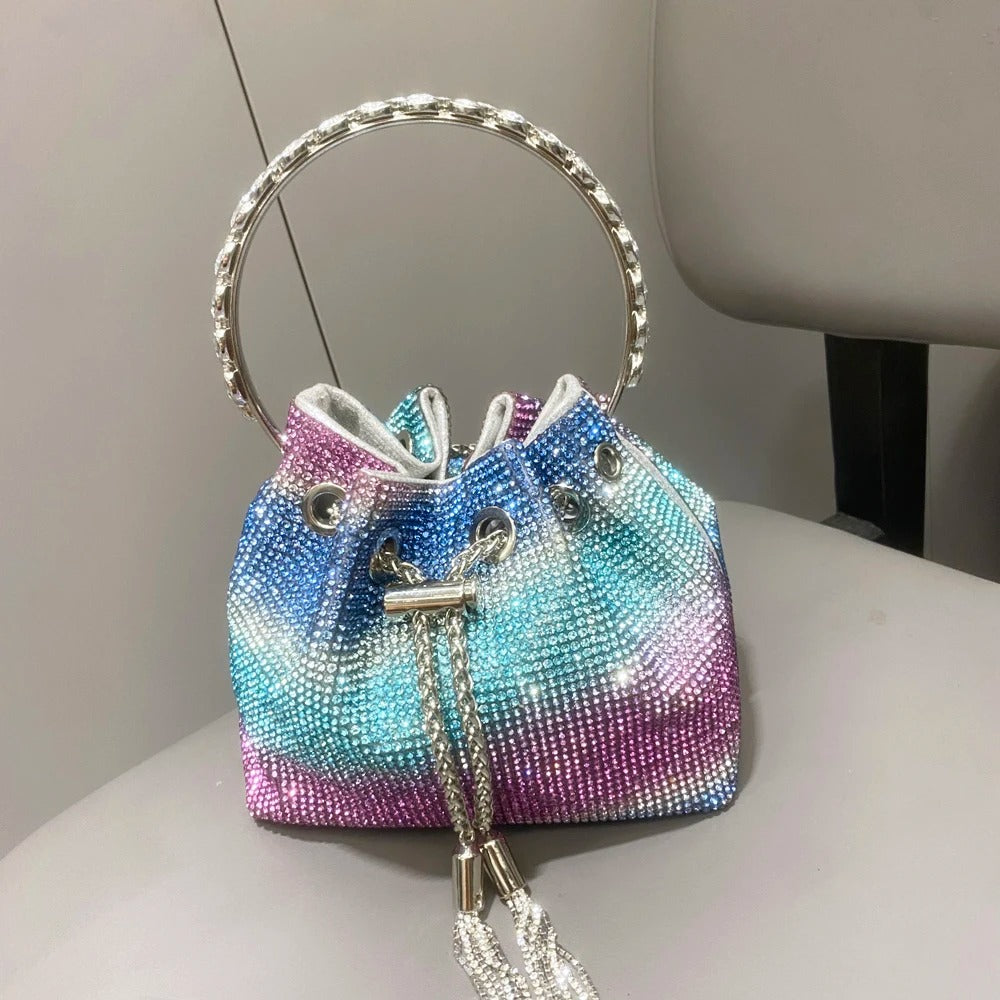 Bucket clutch purse Crystal bag