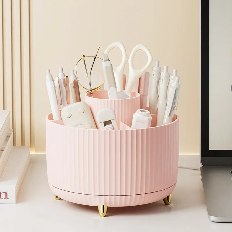 360°Rotating Desktop Makeup Brushes Organizer