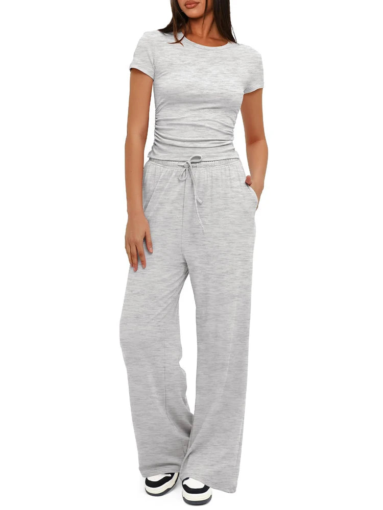 Summer Solid Loose Casual Tracksuit