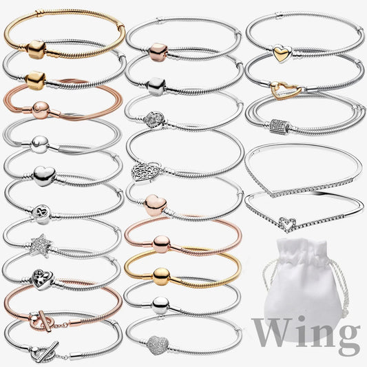 Zilveren armband met slangenbotketting