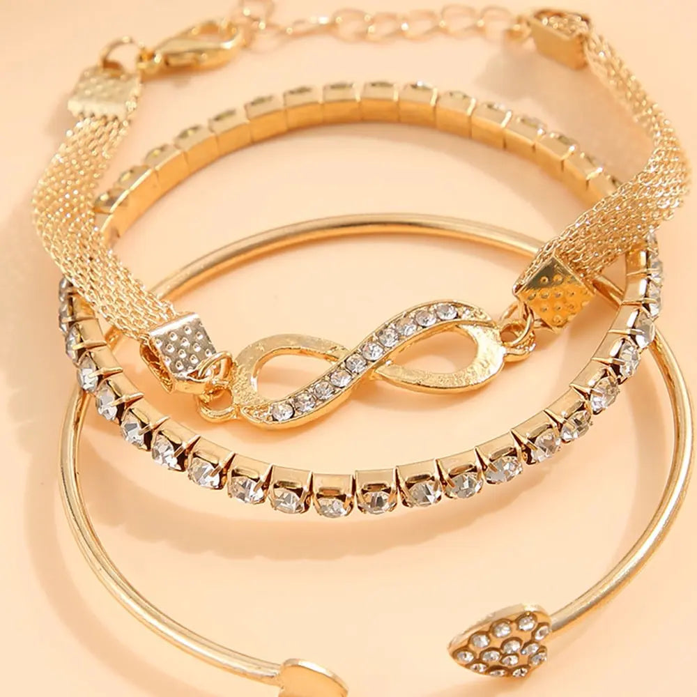 3pcs For A Set Love Opening Temperament Drill Bracelet