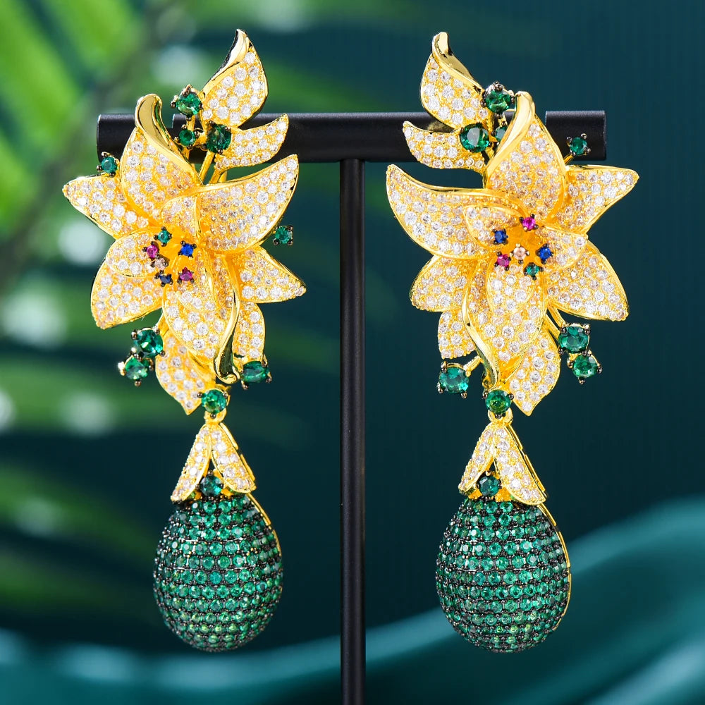 Flower Drop Earrings Crossover