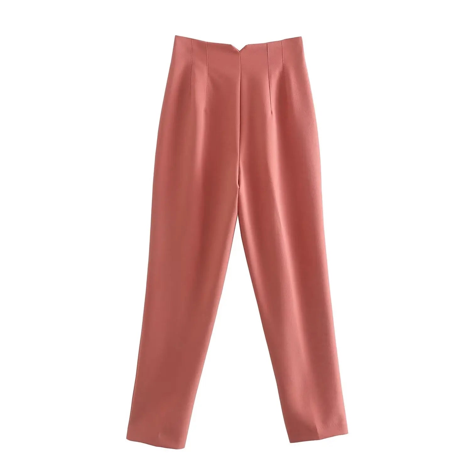 Straight Pants High Waist Front Zipper Trouser