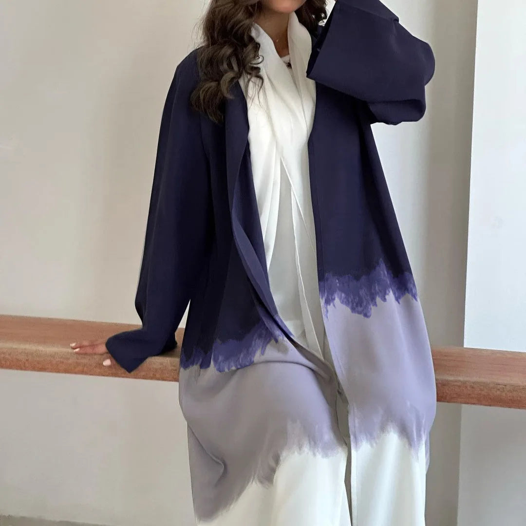 Tie Dyed Long Dress Party Evening Robe Abaya