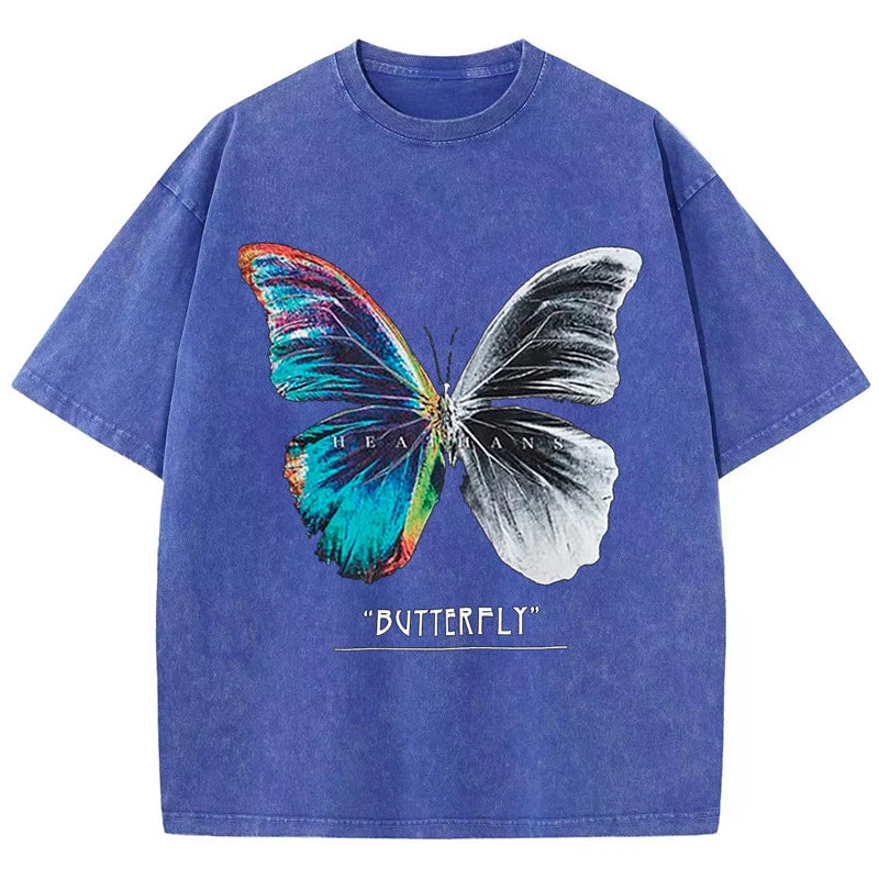 Loose O-Neck Tees Butterfly T Shirt