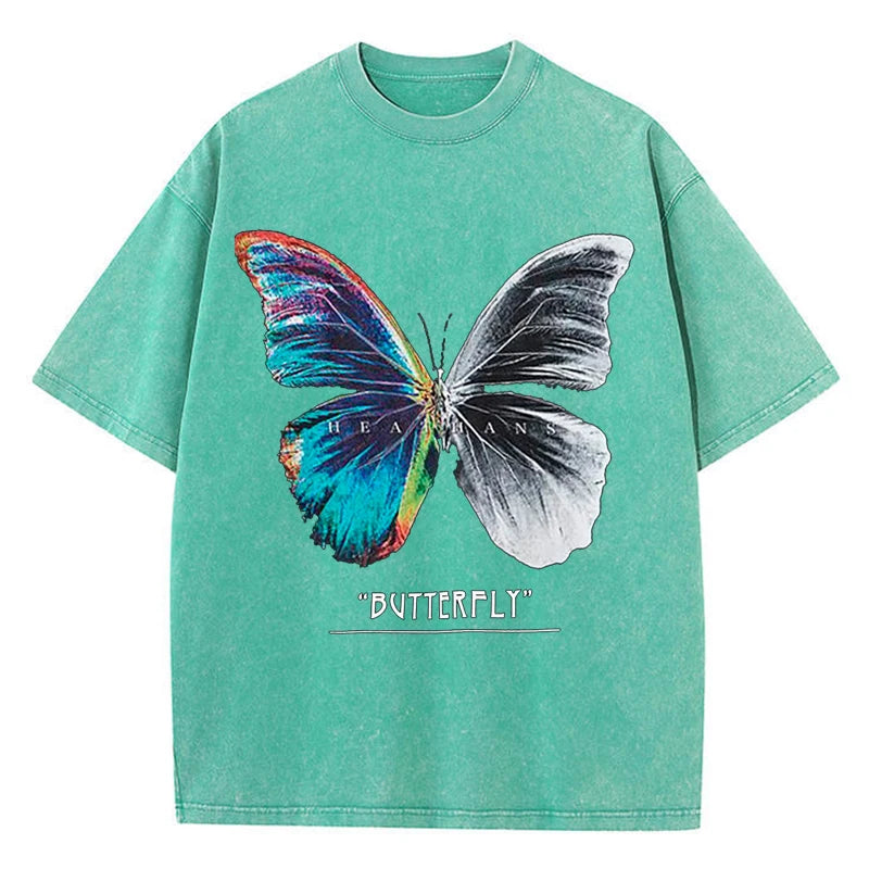 Loose O-Neck Tees Butterfly T Shirt