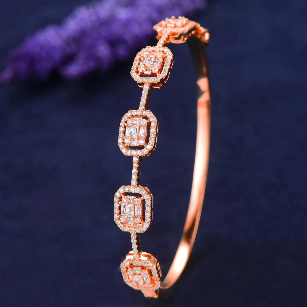 Stackable Full Cubic Zircon Crystal Bracelets