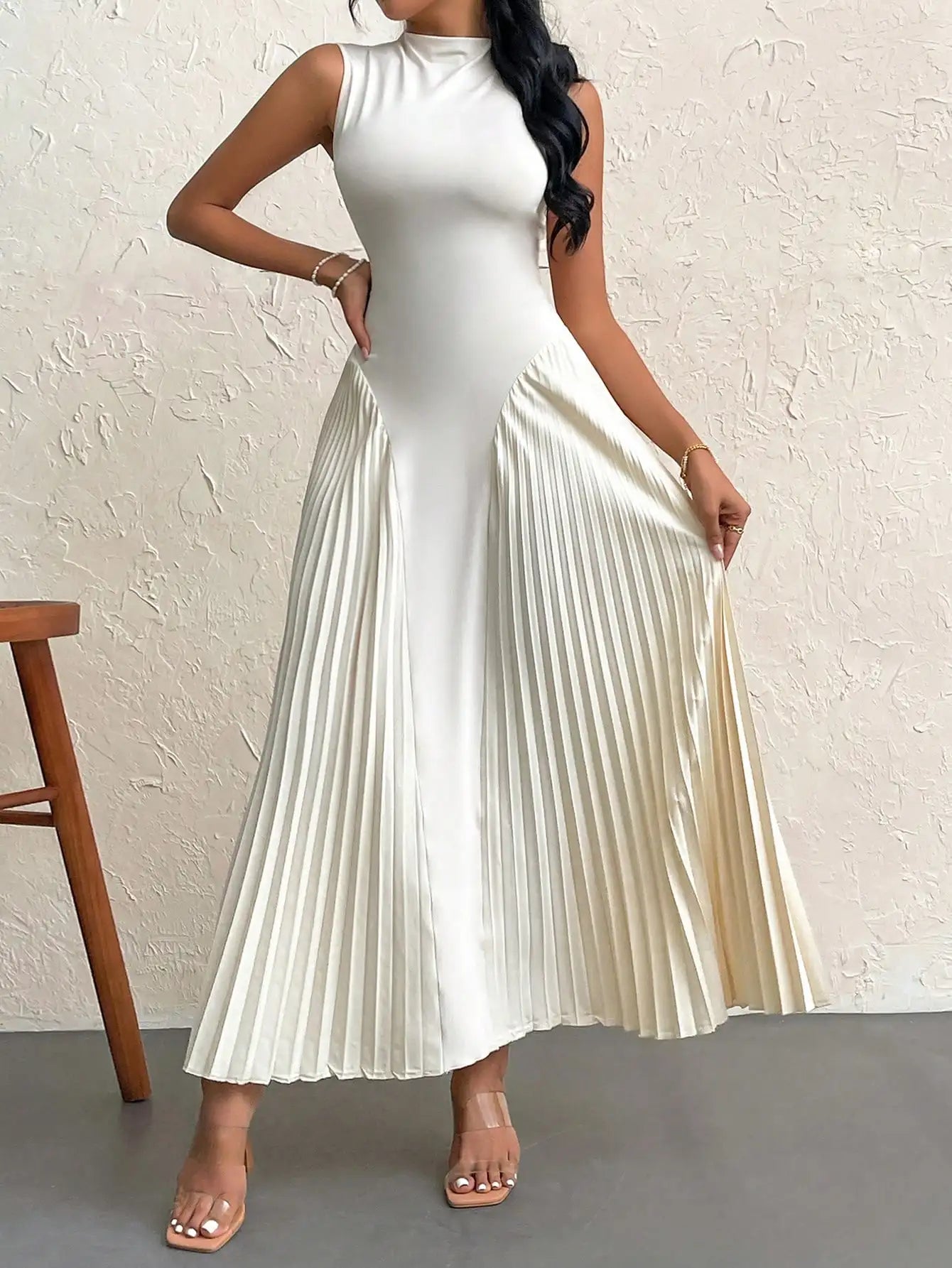 European and American Temperament Elegant Wind Waist Slimming Long Skirt