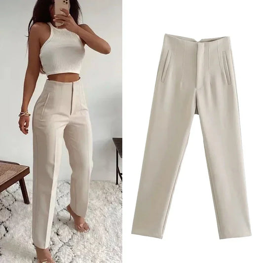 Fashion Office Wear High waist Pants