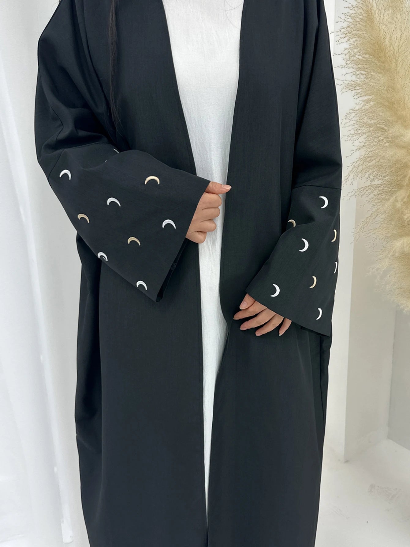 Embroidery Open Modest Abaya