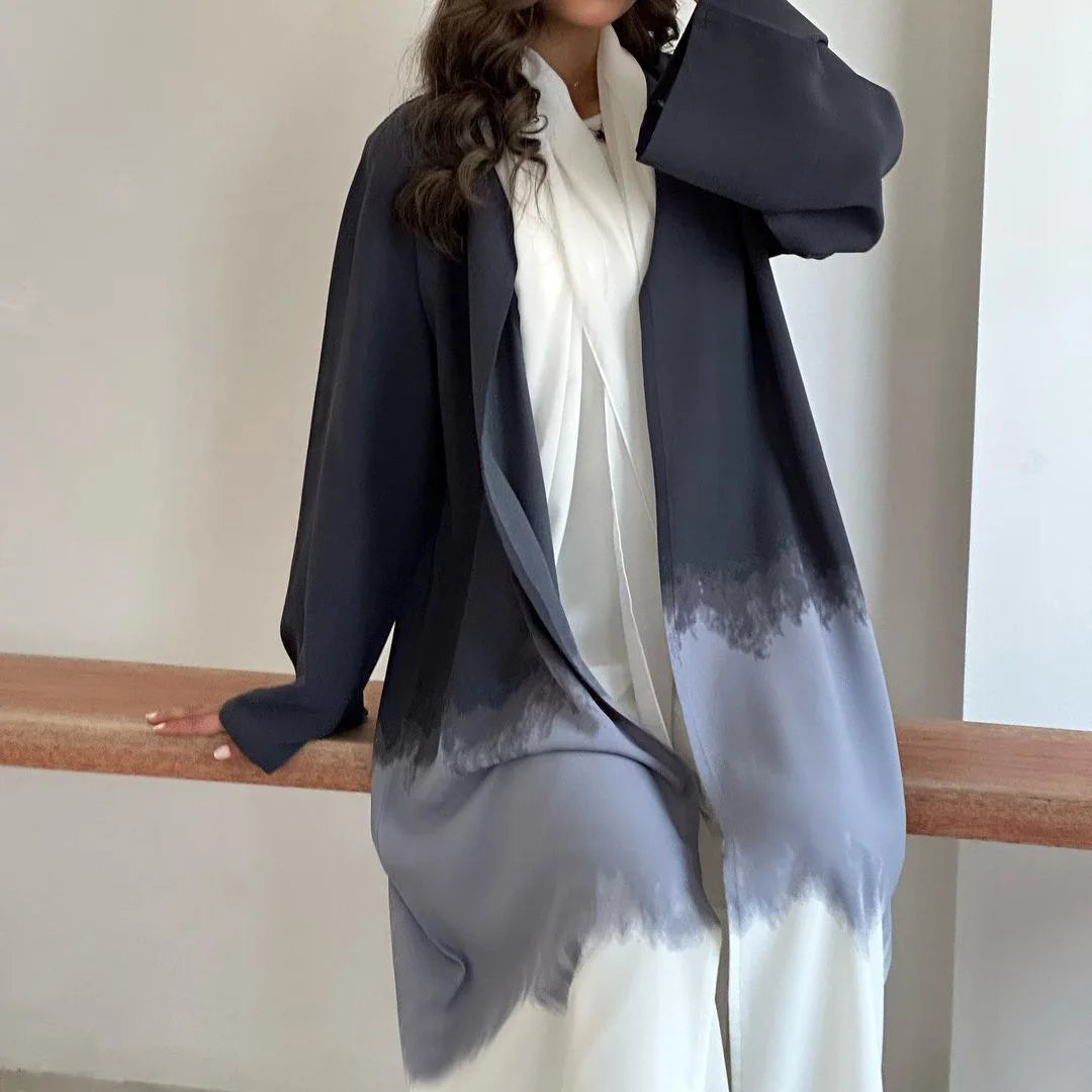 Tie Dyed Long Dress Party Evening Robe Abaya