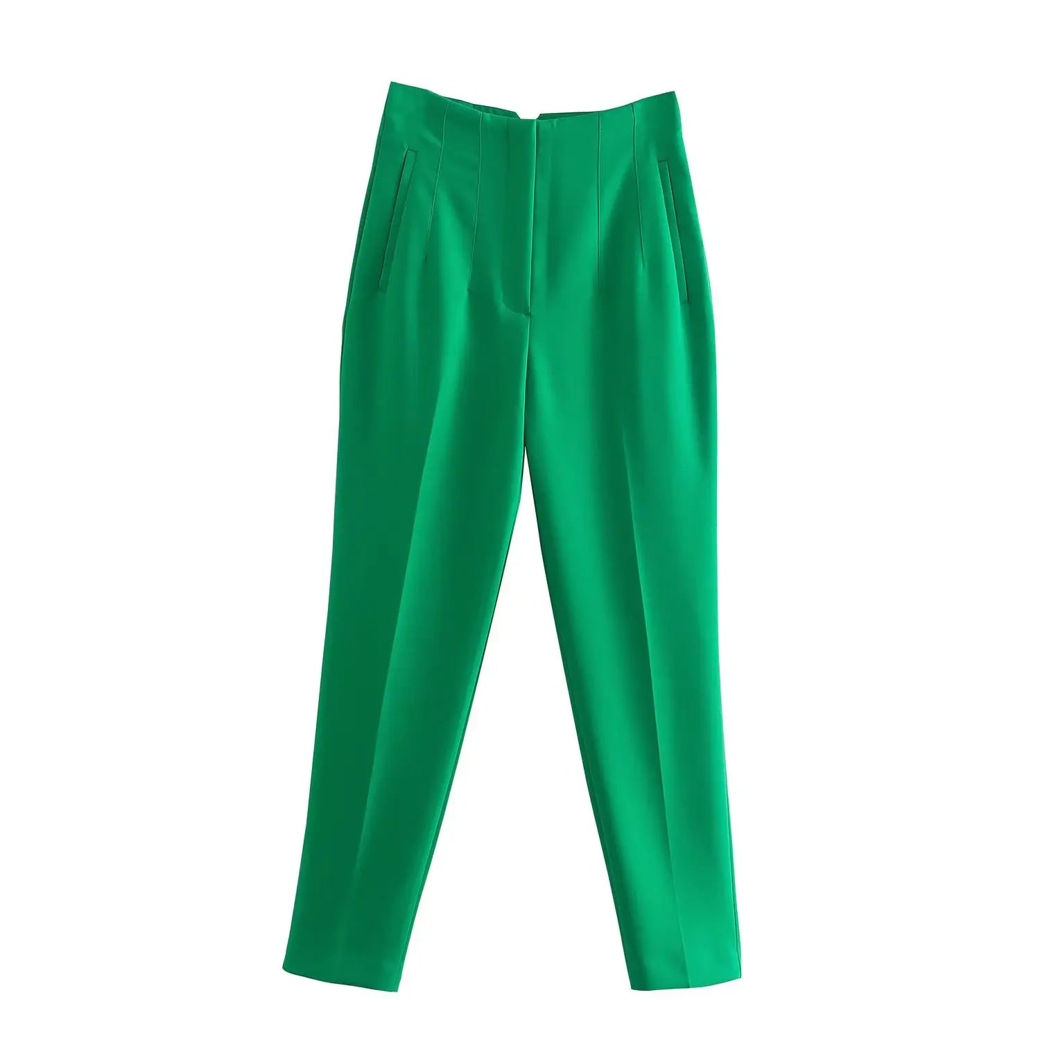 Straight Pants High Waist Front Zipper Trouser