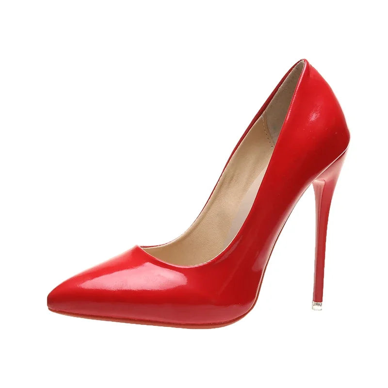 Women Shoes Red High Heels Pointed Toe 12cm Pumps