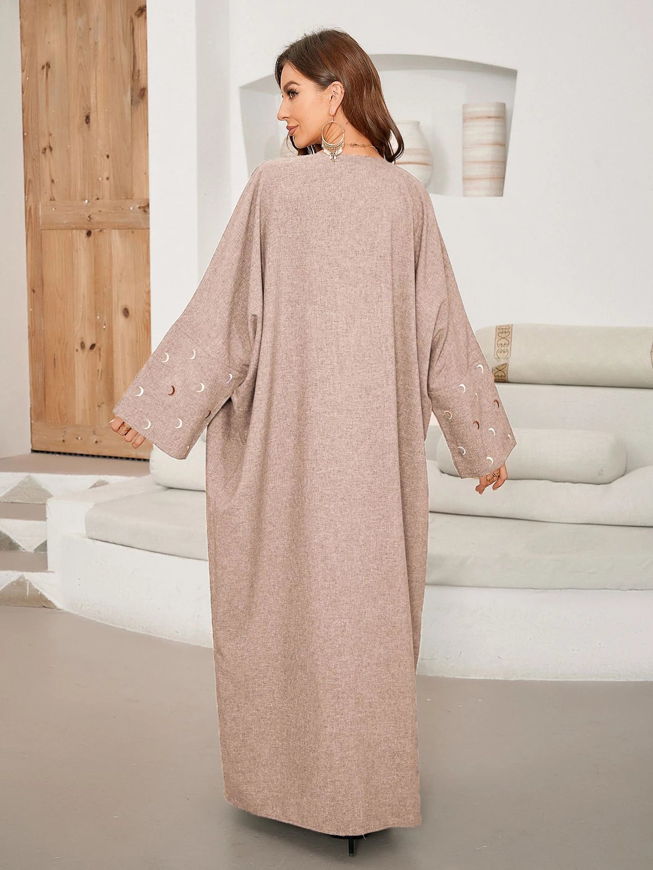 Embroidery Open Modest Abaya