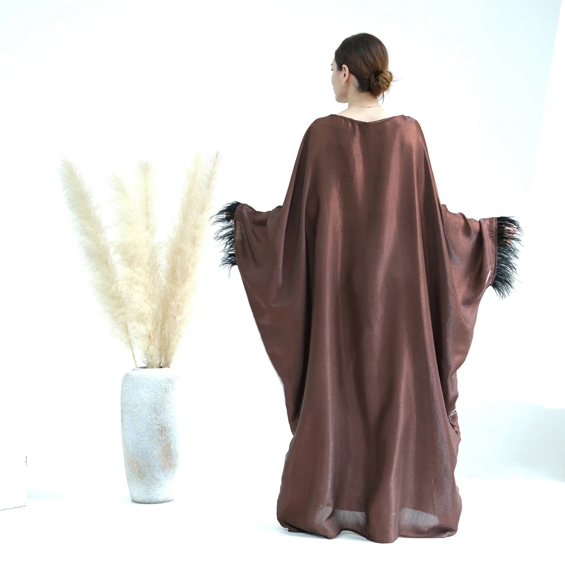 Feather Closed Abayas | Inside Tie Belt