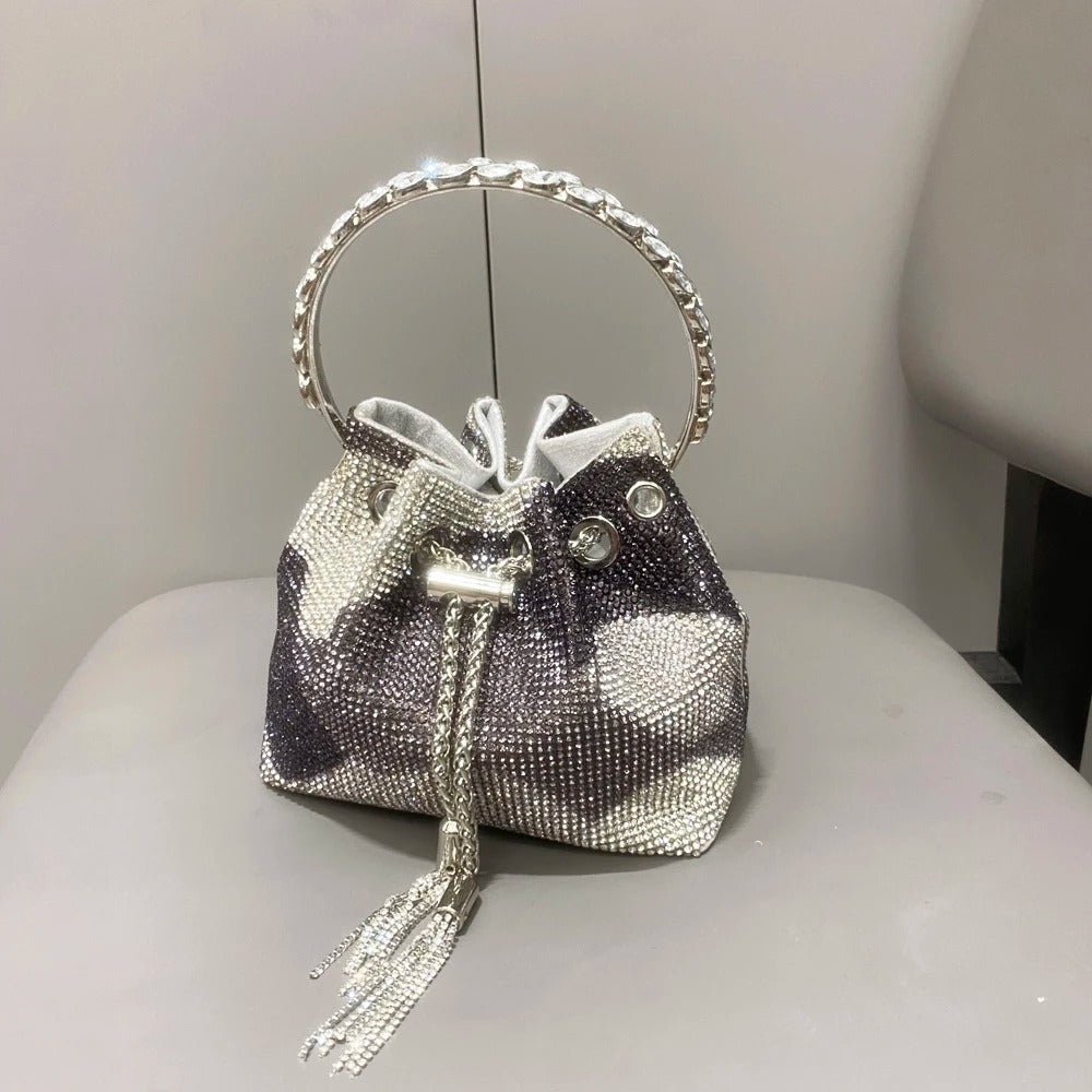 Bucket clutch purse Crystal bag