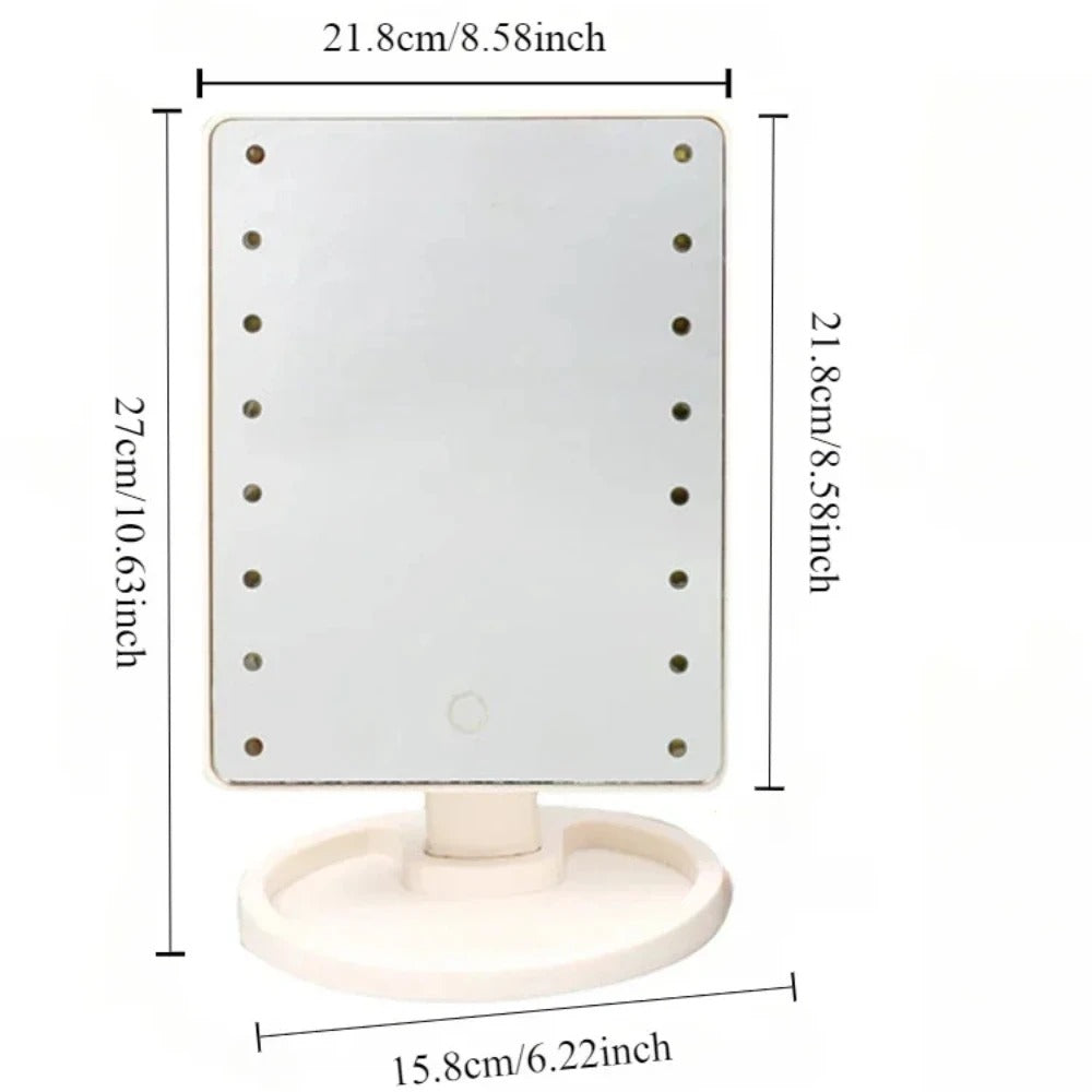 Square Lighted Makeup Mirror