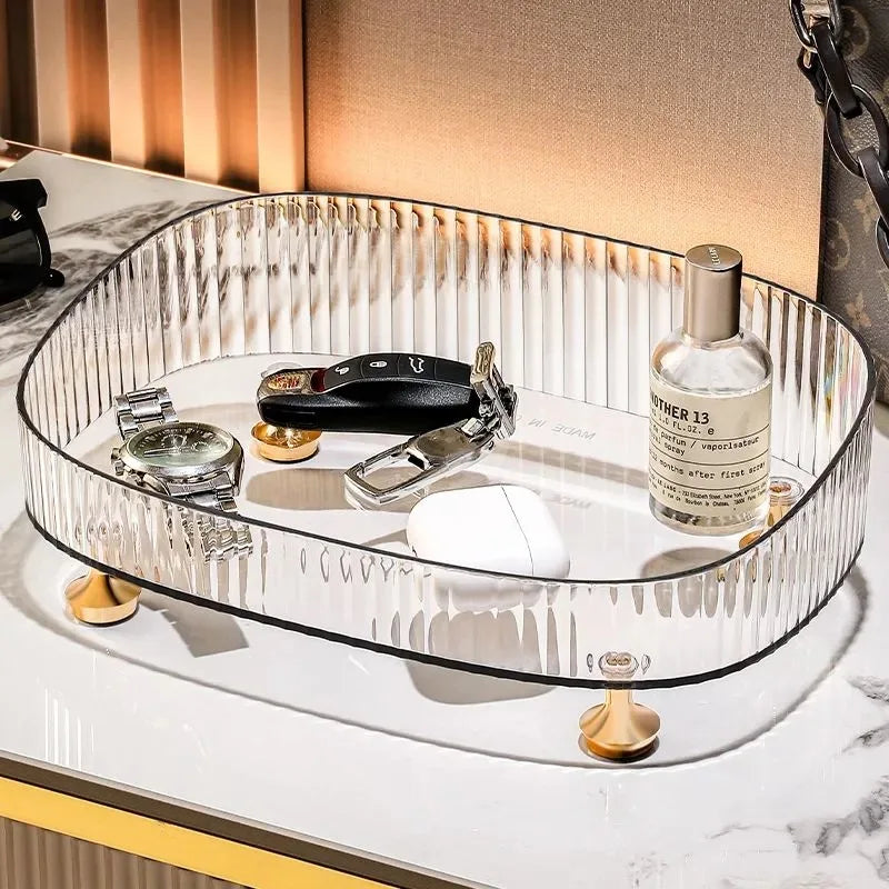 Makeup Perfume Organizer, Bathroom Vanity Tray, Decorative Dresser Tray