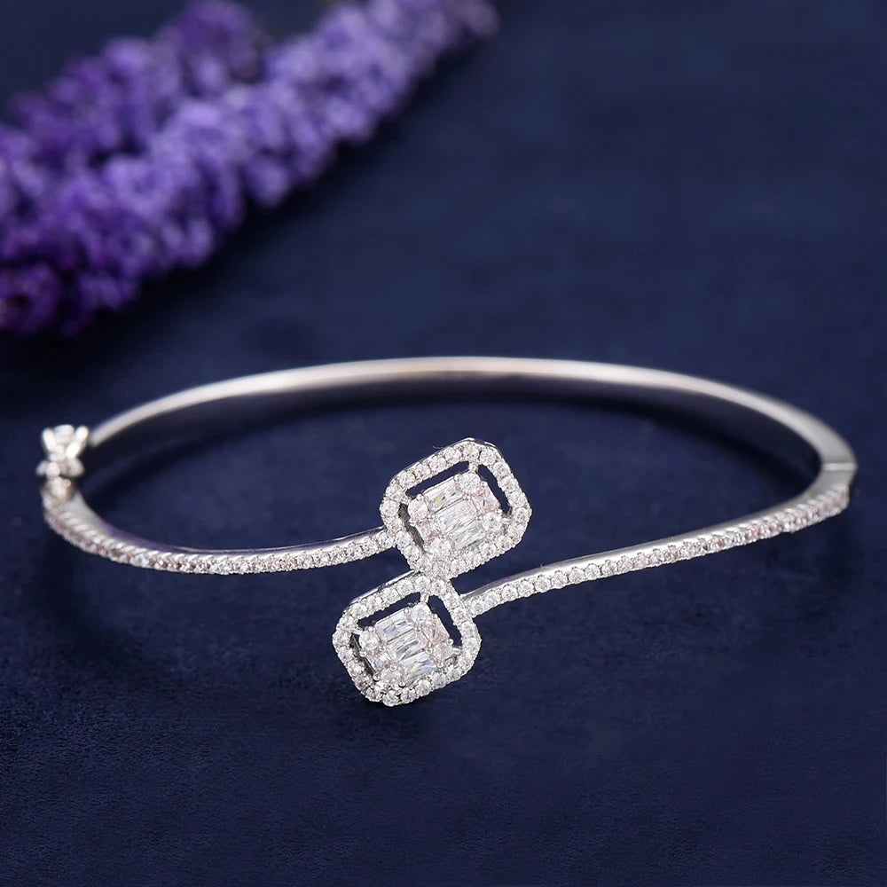 Stackable Full Cubic Zircon Crystal Bracelets