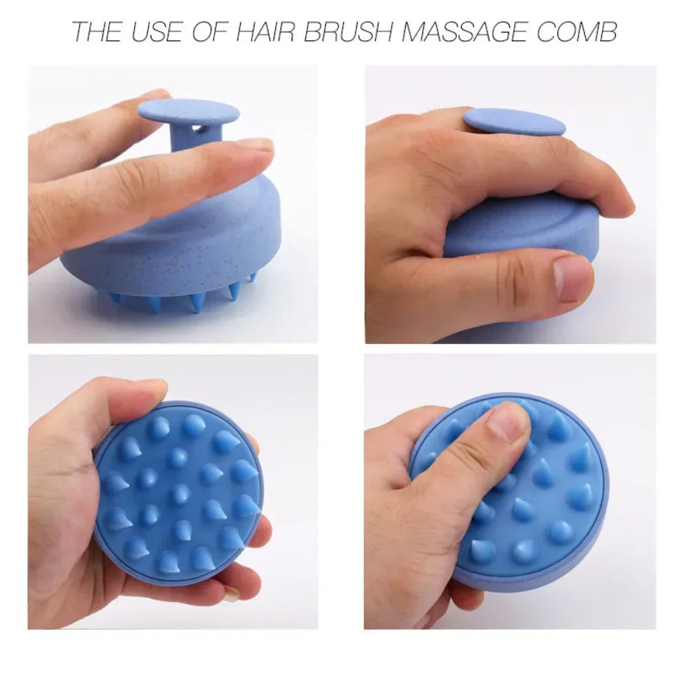 Silicone Shampoo Brush Head Scalp Massage Comb