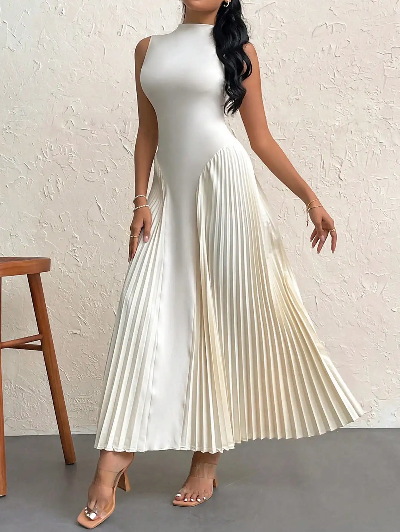 European and American Temperament Elegant Wind Waist Slimming Long Skirt