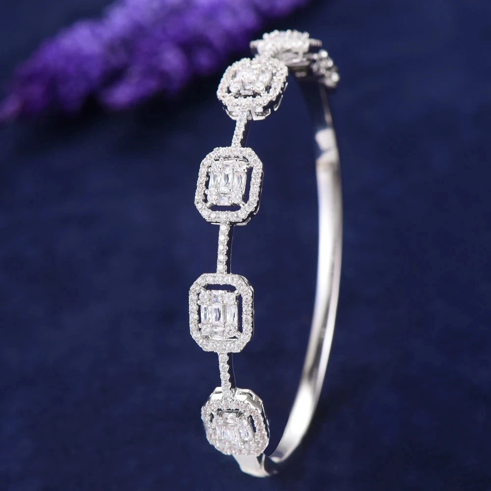 Stackable Full Cubic Zircon Crystal Bracelets