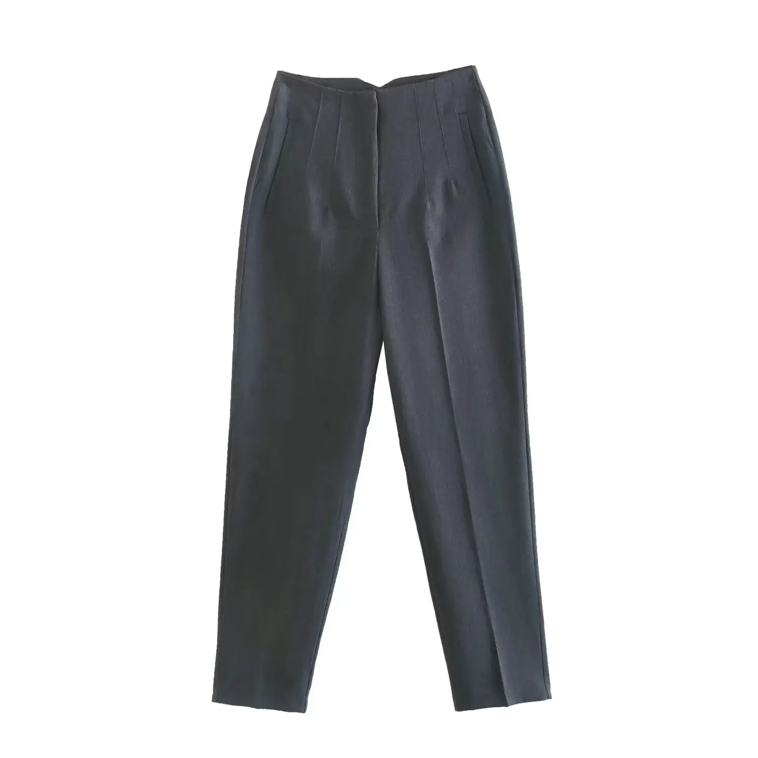 Straight Pants High Waist Front Zipper Trouser