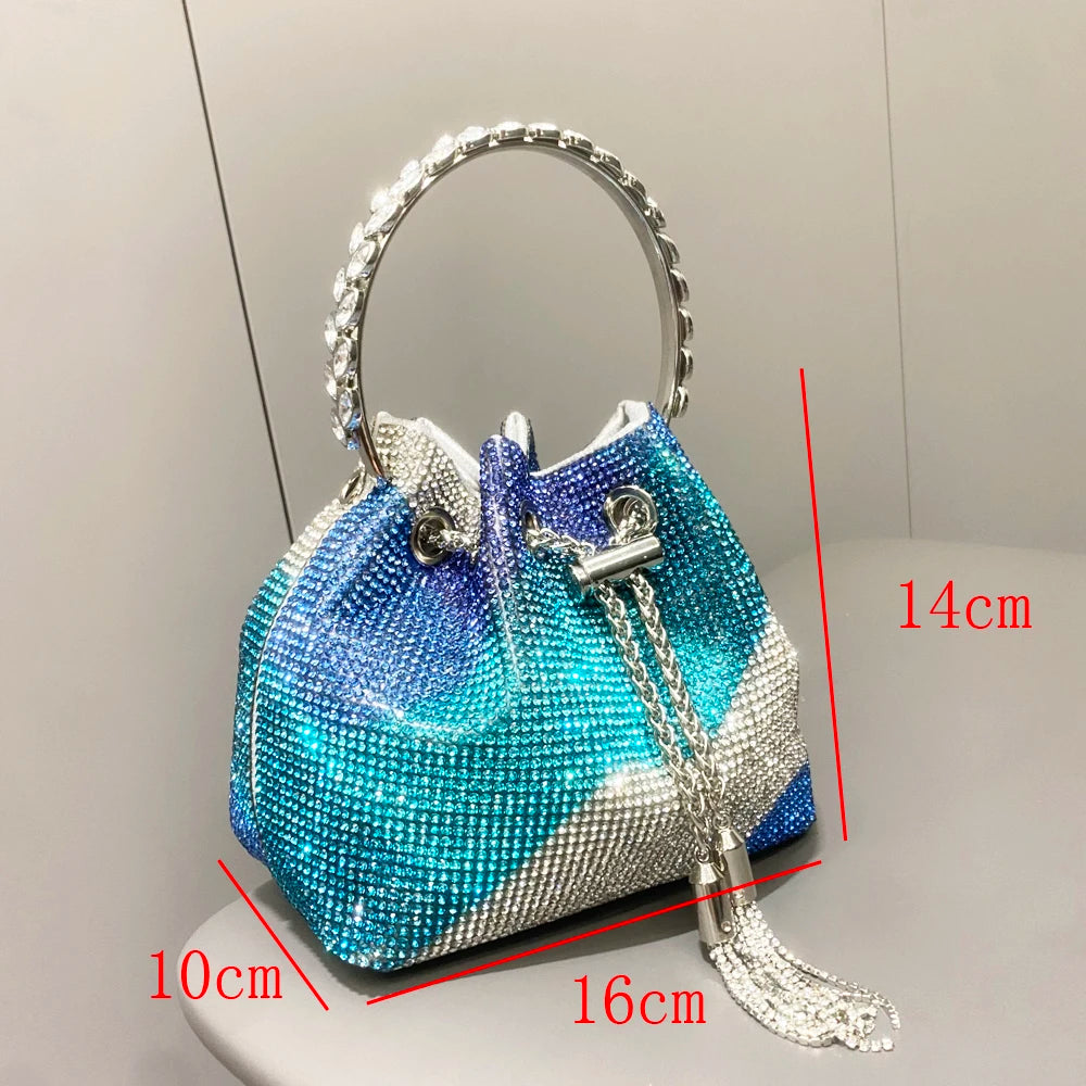 Bucket clutch purse Crystal bag