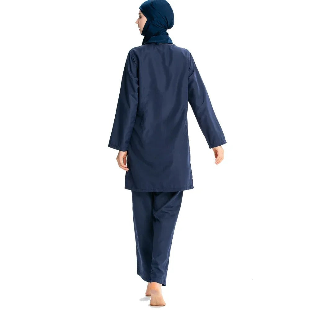 Loose Solid Color Muslim Swimsuit