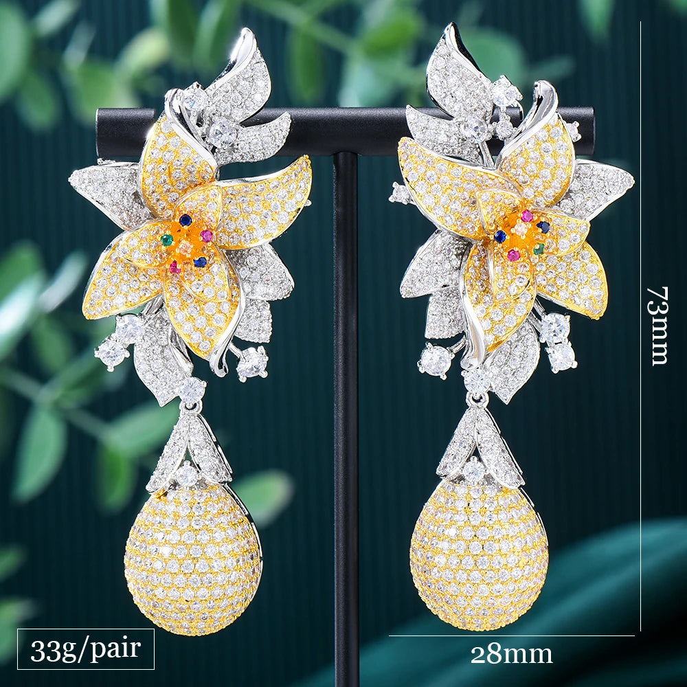 Flower Drop Earrings Crossover