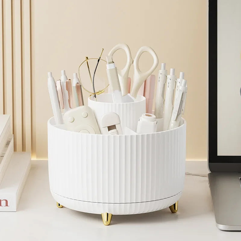 360°Rotating Desktop Makeup Brushes Organizer