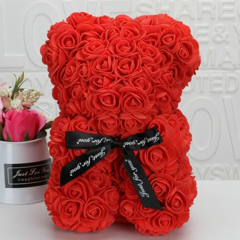 Romantic Valentine's Day Flower rose bear